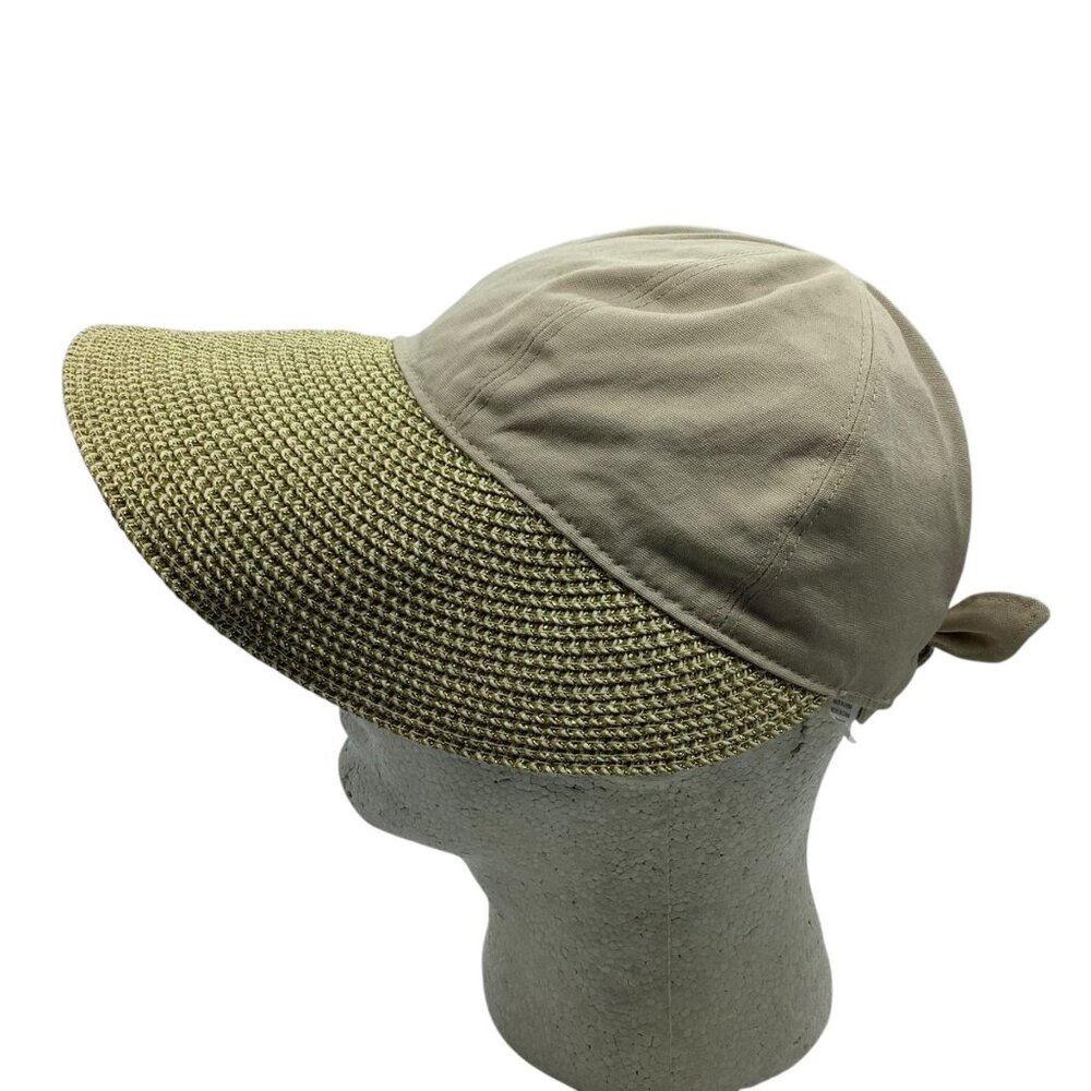 Sunshade Hat Tan Wide Brim Straw Cotton Sun Women One Size Vacation Beach